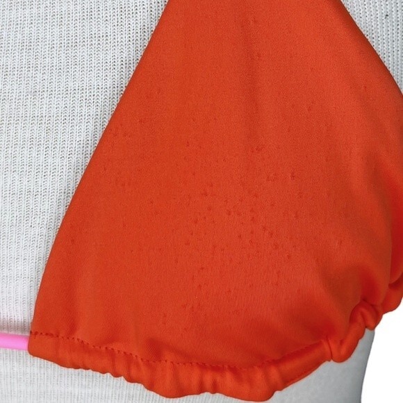 Victoria's Secret Bikini sz M * Side Tie Bottom Triangle Top Purple Orange Pink - Picture 11 of 12